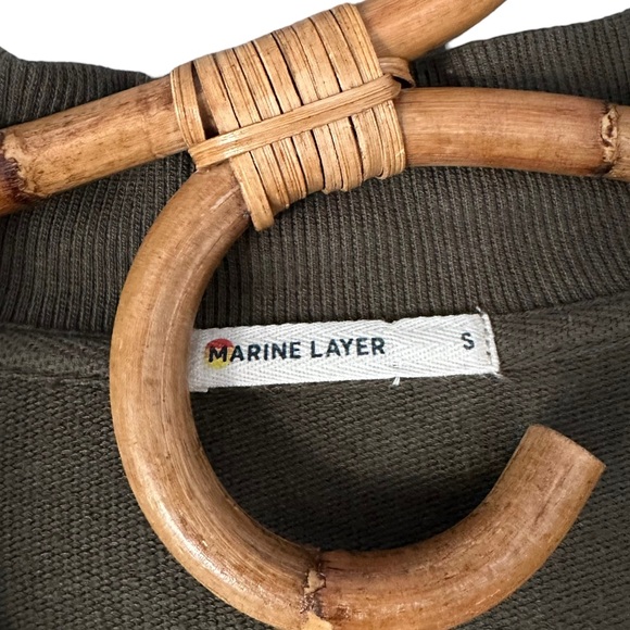 Marine Layer | Rory Zip Sweatshirt in Olive Size S - Picture 10 of 13
